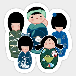 Kokeshi in Green Sticker